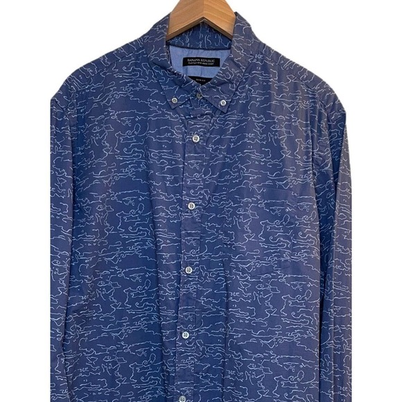 Banana Republic Slim Fit XL Water Pattern Men’s Button Down Shirt - Picture 2 of 8